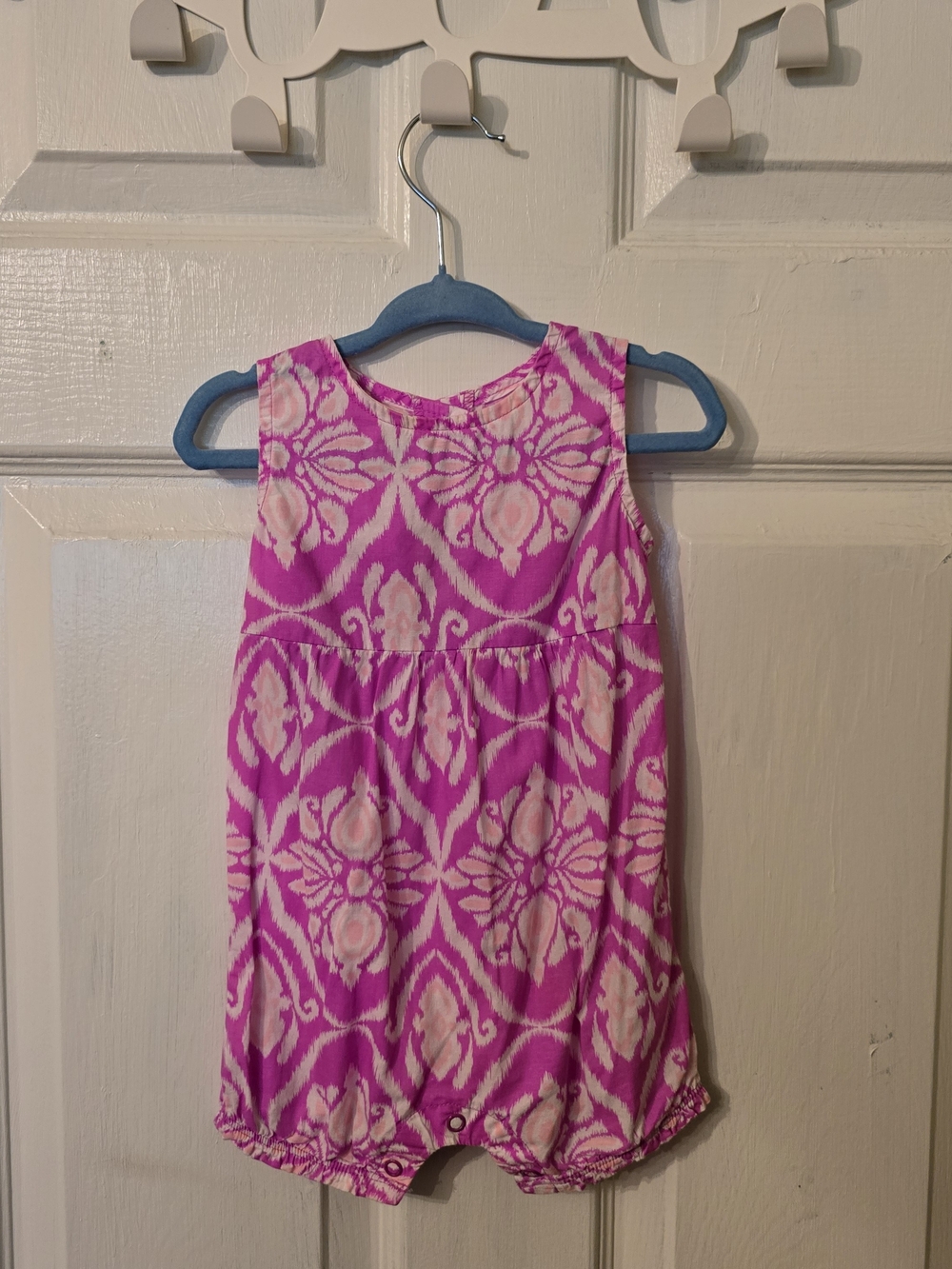 Carter's Pink & Cream Patterned Baby Romper